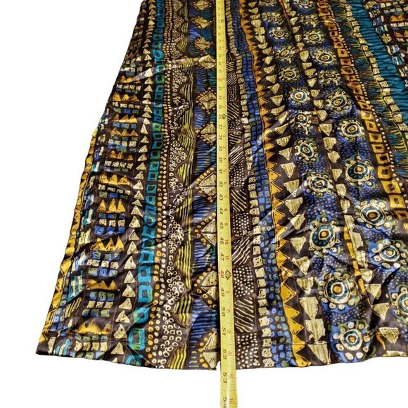 Winlar Womens Geometric Full Length‎ V-Neck Dress Size M/L 100% Polyester - Picture 4 of 8